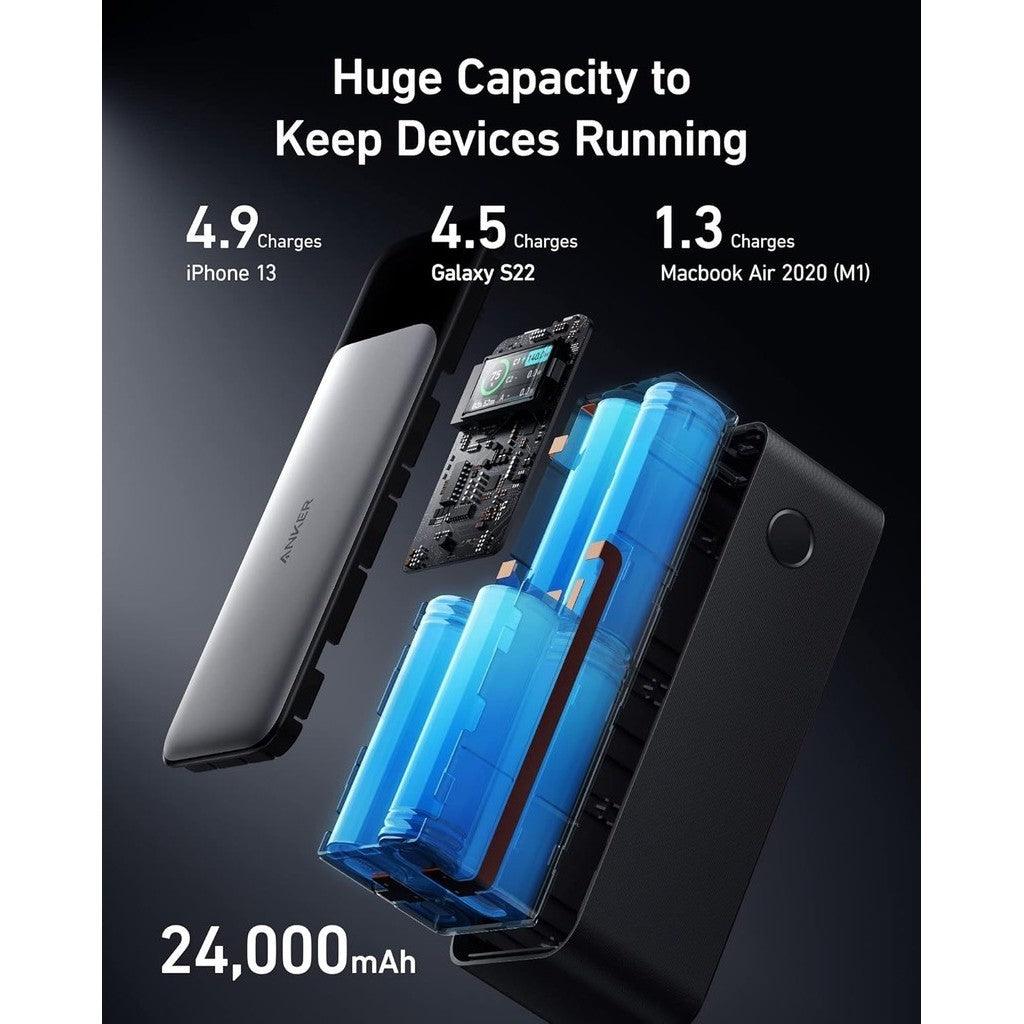 Anker Power Bank, 24,000mAh 3-Port Portable Charger with 140W Output, Smart Digital Display