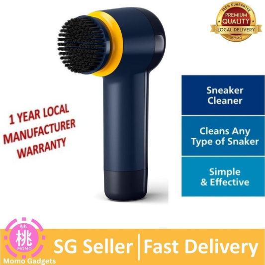 Philips Sneaker Cleaner-Trainer Cleaning Kit with 3 Brush Heads, 3X brushhead Blue/Yellow, 4X AA Battery(GCA1000/60)