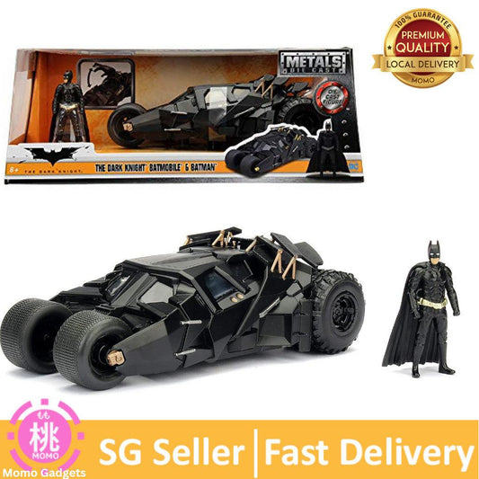 Jada Toys DC Comics 2008 The Dark Knight Batmobile With Batman figure; 1:24 Scale Metals Die-Cast Collectible Vehicle
