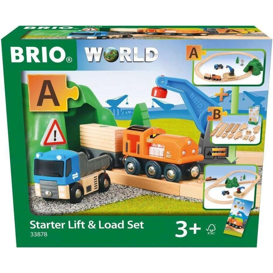 Brio Starter Lift & Load Set Wooden Toy Train, Multi 33878