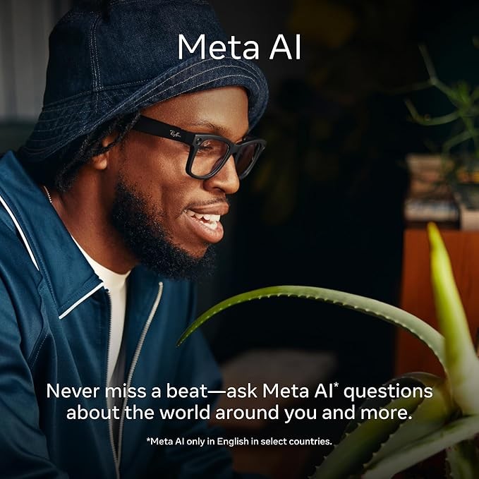 RayBan | Meta Wayfarer Smart Glasses -  Shiny Black / Matte Black / Clear to Graphite Green Transition options (Meta Ray-Ban)