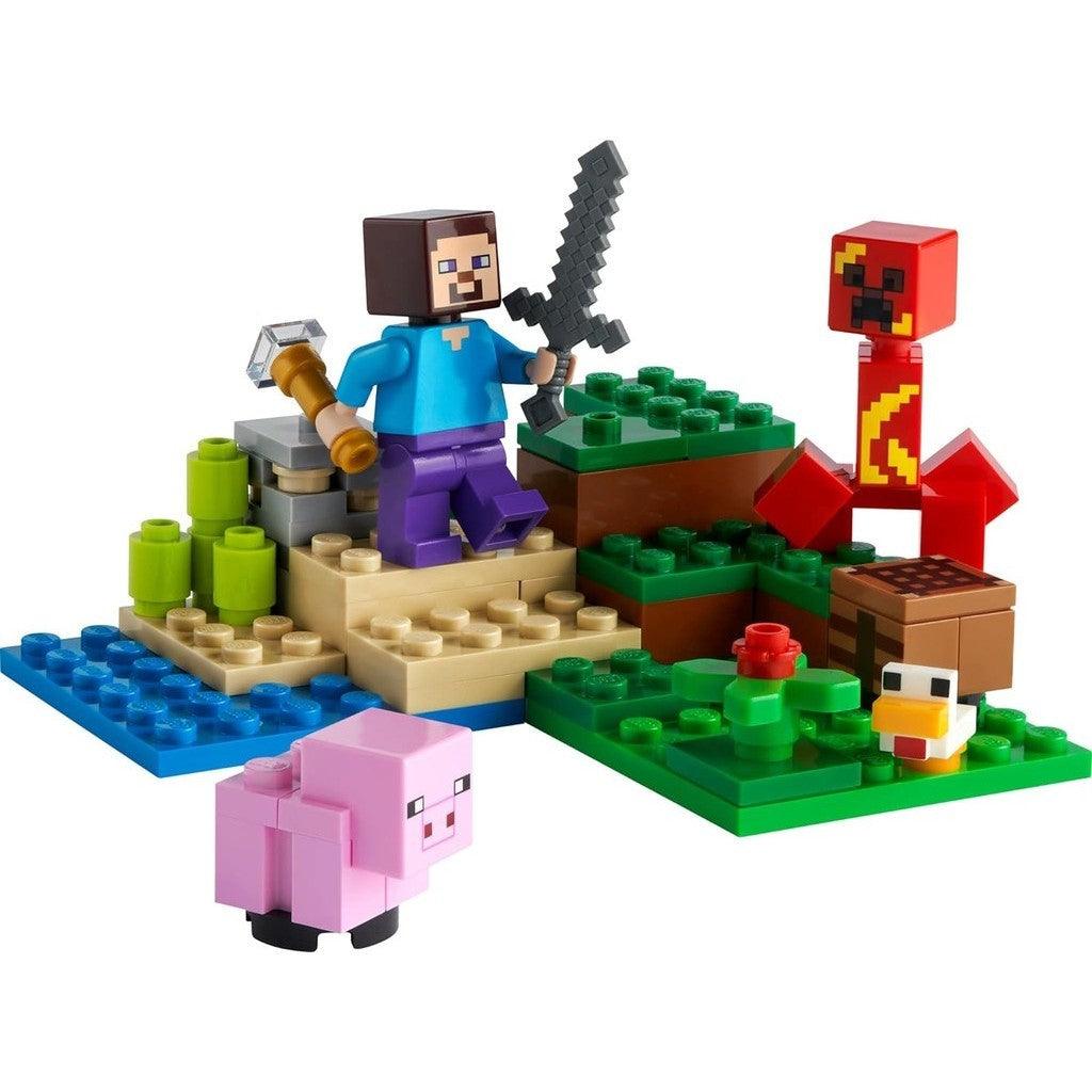 LEGO Minecraft The Creeper Ambush Building Toy 21177, Pretend Play Zombie Battle