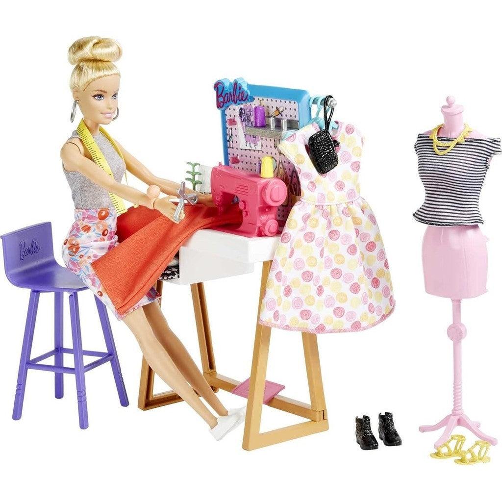 Barbie Fashion Designer Doll & 25+ Accessories, Studio Playset Includes Toy Furniture, Sewing Machine & Mannequin Doll