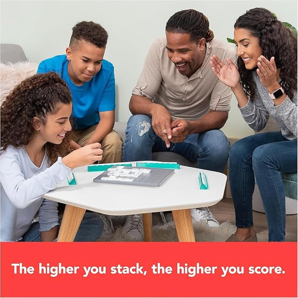 Spin Master Games, Upwords, Classic Word Game with Stackable Letter Tiles, Family Board Game