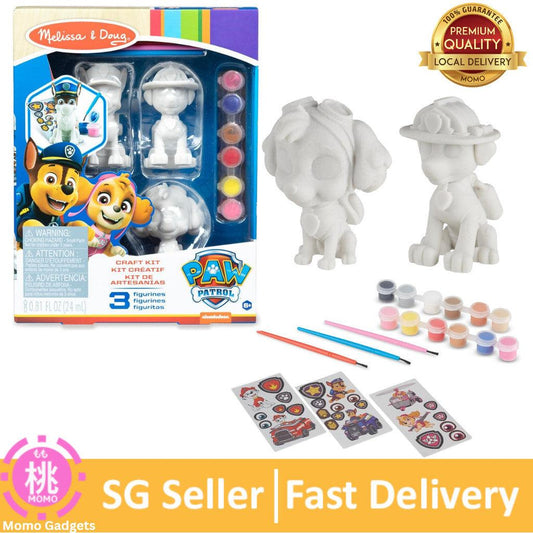 Melissa & Doug PAW Patrol Craft Kit - 3 Decorate Your Own Pup Figurines - Painting Kit