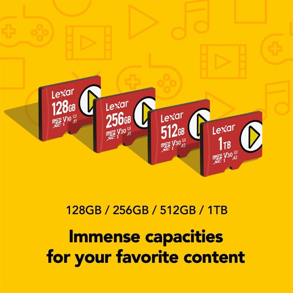 Lexar 1TB PLAY microSDXC Micro SD Card Memory Card, UHS-I, C10, U3, V30, A2, Full-HD & 4K Video, Up To 160/100 MB/s, Expanded Storage