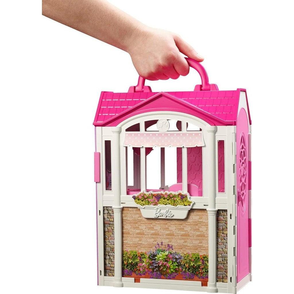 Barbie Doll House, Glam Getaway Portable House Playset with Carry Handle & 20+ Accessories Including Furniture