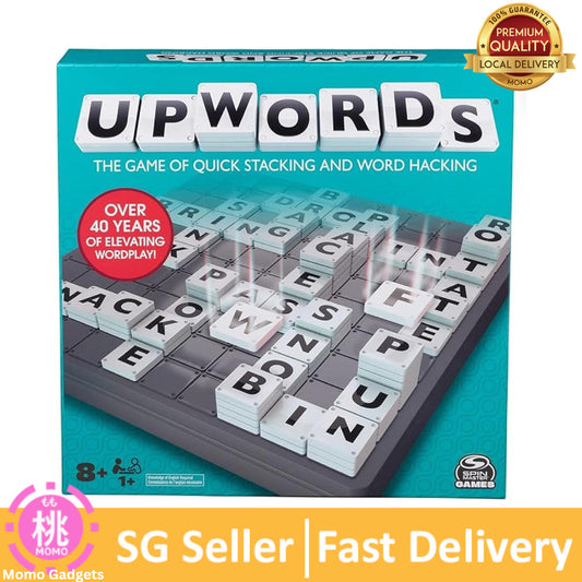 Spin Master Games, Upwords, Classic Word Game with Stackable Letter Tiles, Family Board Game