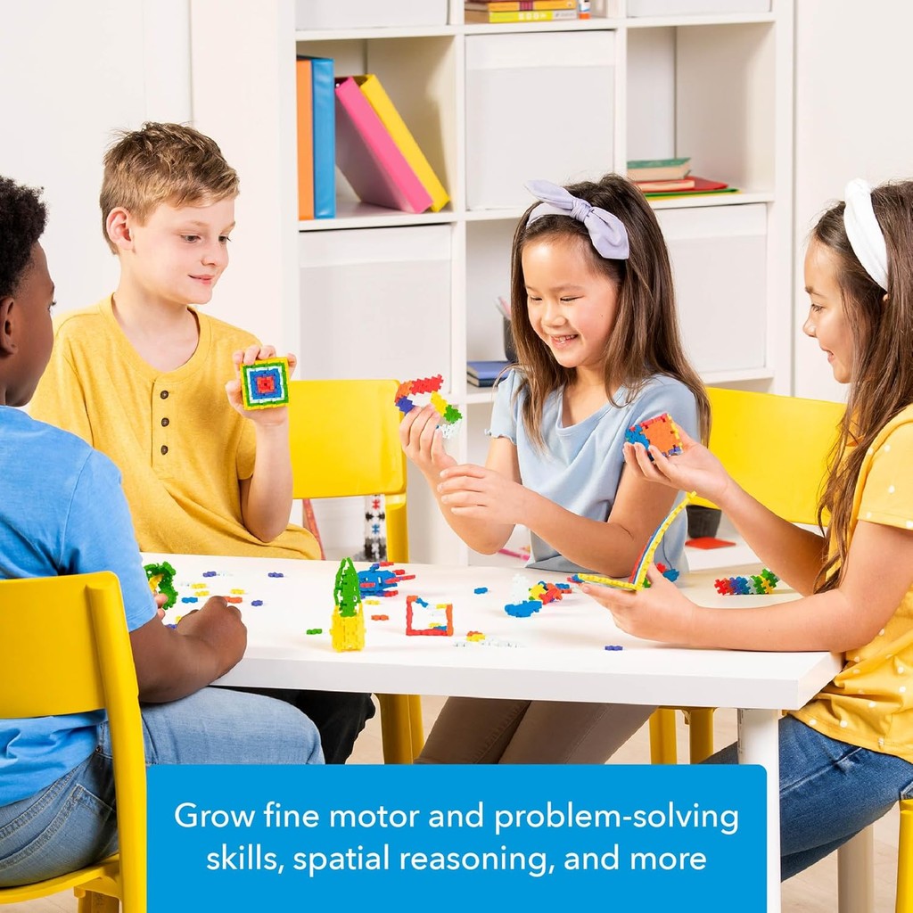 PLUS PLUS - Open Play Set - 600 Piece - Basic Color Mix, Construction Building Stem Toy, Interlocking Mini Puzzle Blocks