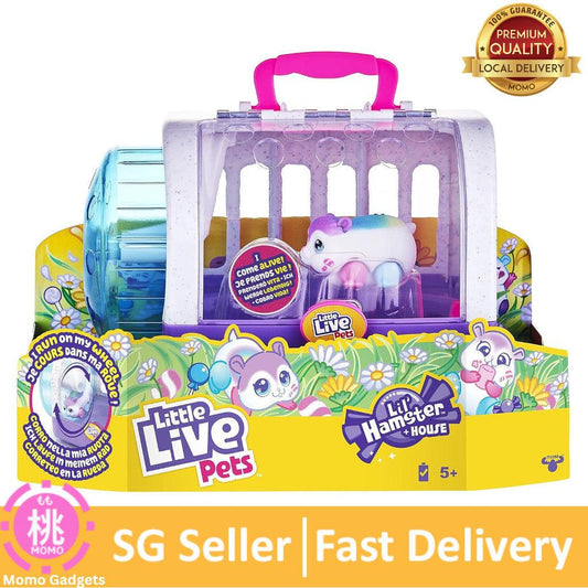 Little Live Pets-Lil' Hamster: Popmello & House Playset|Interactive Toy. Scurries, Sounds, and Moves Like a Real Hamster