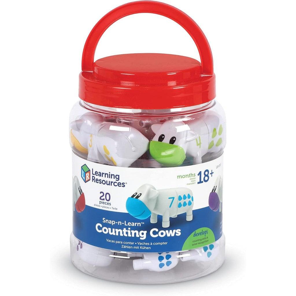 Learning Resources Snap-n-Learn Counting Cows Toy Set,Develops Color Recognition, Counting & Sorting Set, Farm Animals