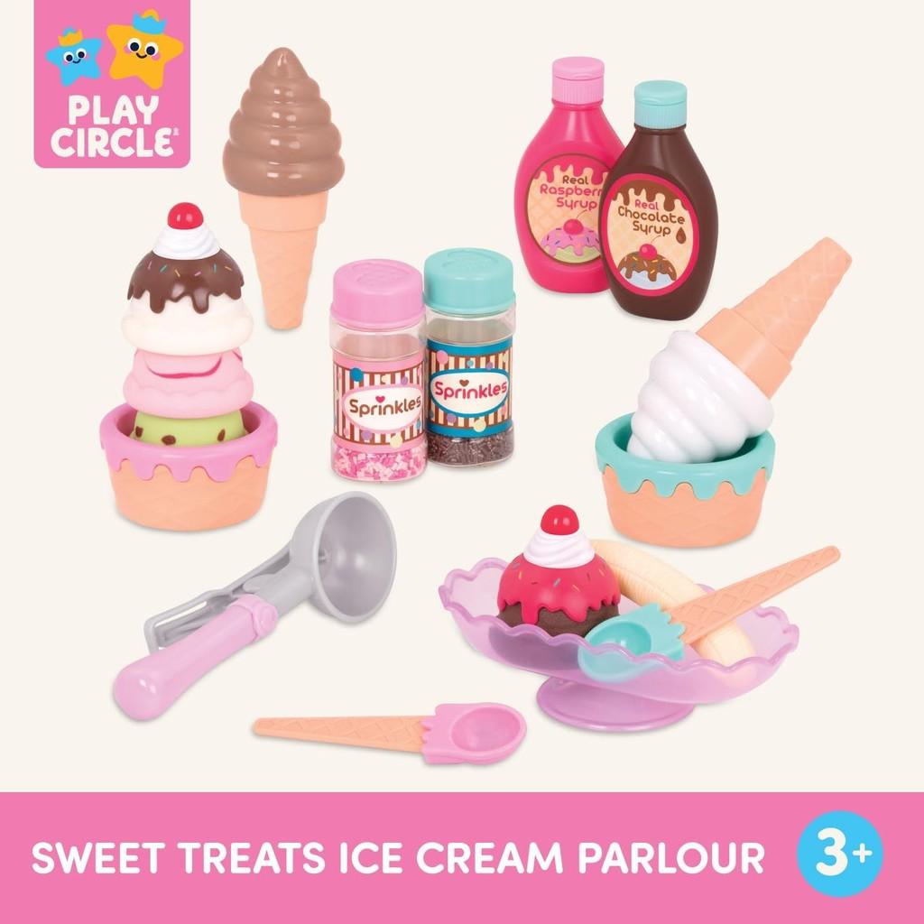 Battat- Play Circle- Toy Food–Ice Cream Set – Kitchen Accessories For Kids- Pretend Play- Sweet Treats Ice Cream Parlour