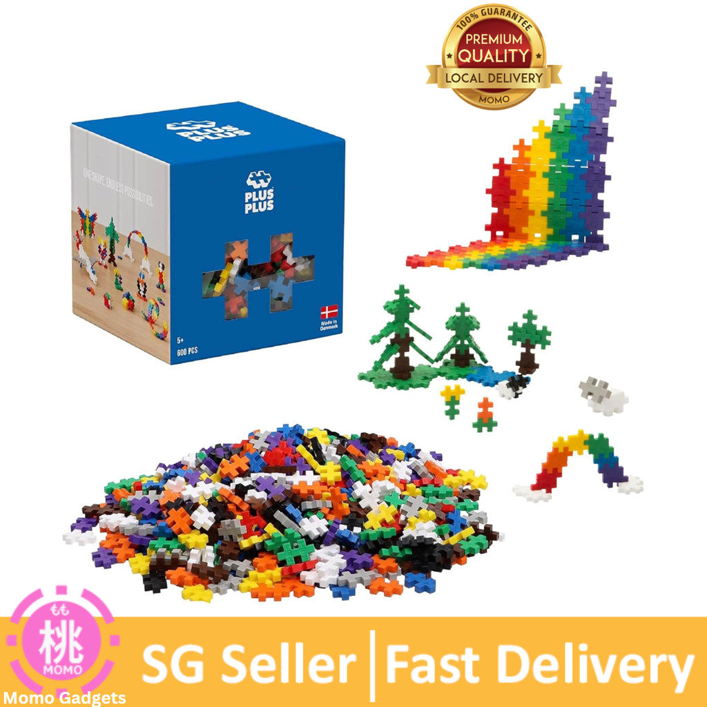 PLUS PLUS - Open Play Set - 600 Piece - Basic Color Mix, Construction Building Stem Toy, Interlocking Mini Puzzle Blocks
