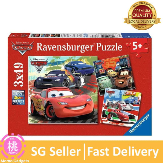 Ravensburger Disney Cars: Worldwide Racing Fun - 3 x 49-Piece Jigsaw Puzzle | Unique Pieces | Anti-Glare Surface