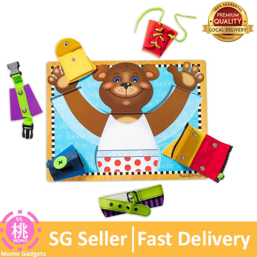 Melissa & Doug Basic Skills Puzzle Board-Wooden Educational Toy-Learn To Button Busy Board, Activity Board