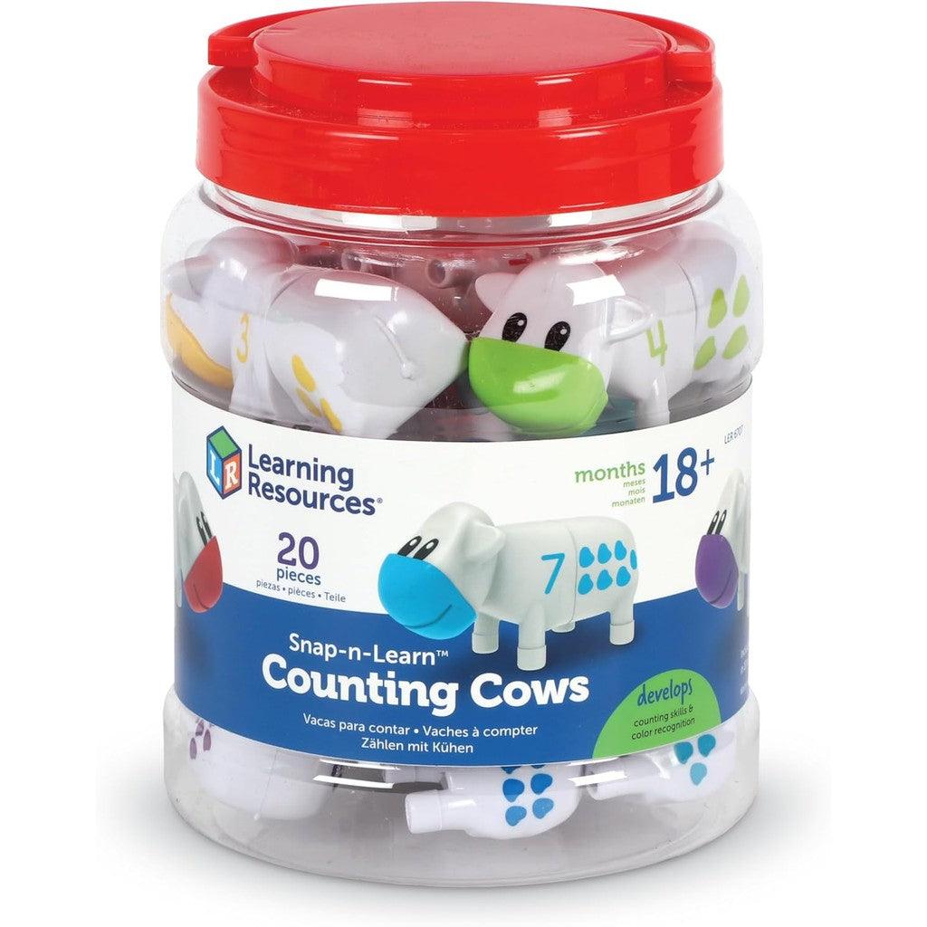 Learning Resources Snap-n-Learn Counting Cows Toy Set,Develops Color Recognition, Counting & Sorting Set, Farm Animals