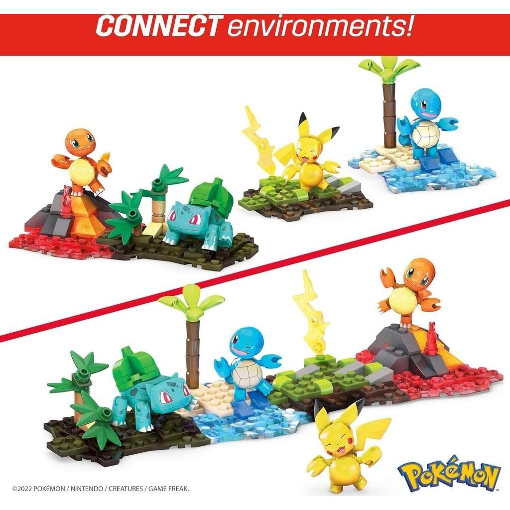 MEGA Pokemon Building Toys Set : Kanto Region Team with 130 Pieces/ Motion And 3 Characters 464 Pieces