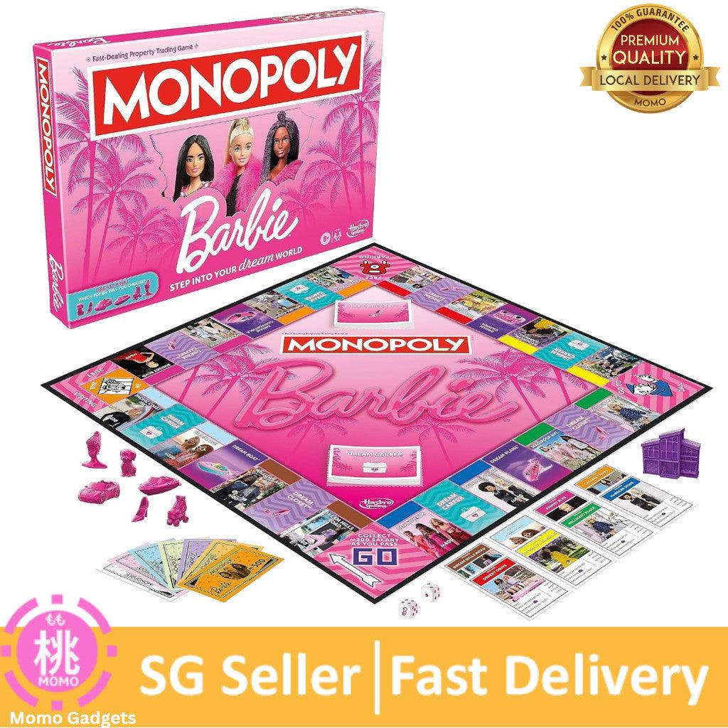 Monopoly: Barbie Edition Board Game,Ages 8+,2-6 Players,Fun Family Games for Kids and Adults, with 6 Barbie