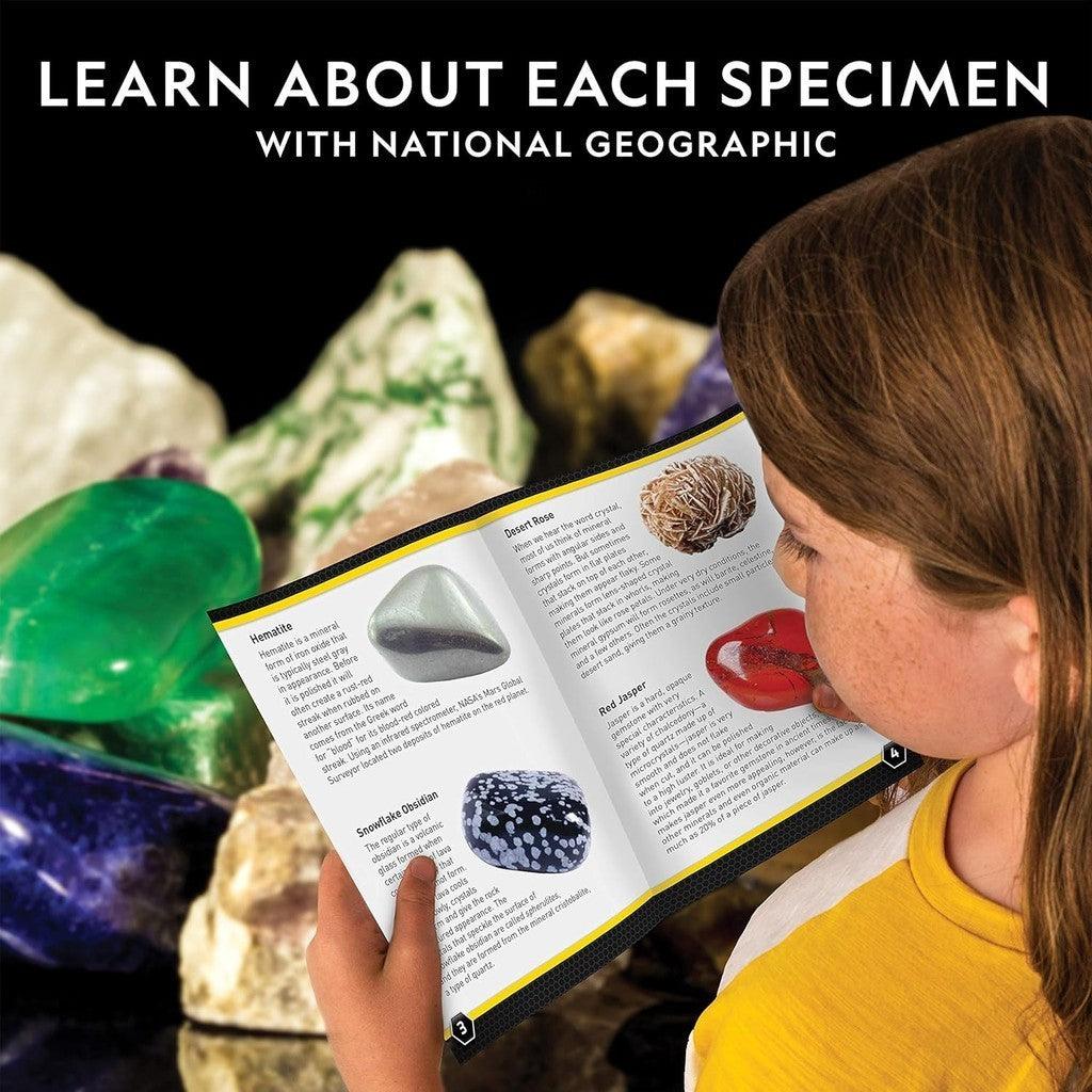 ATIONAL GEOGRAPHIC Rock & Mineral Collection - Rock Collection Box for Kids, 15 Gemstones and Crystals for Kids