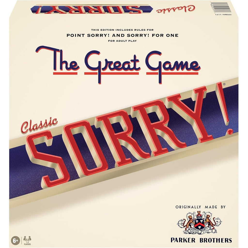 Classic Sorry With Retro Artwork and Components by Winning Moves Games USA, for 1-4 Players, Ages 6+