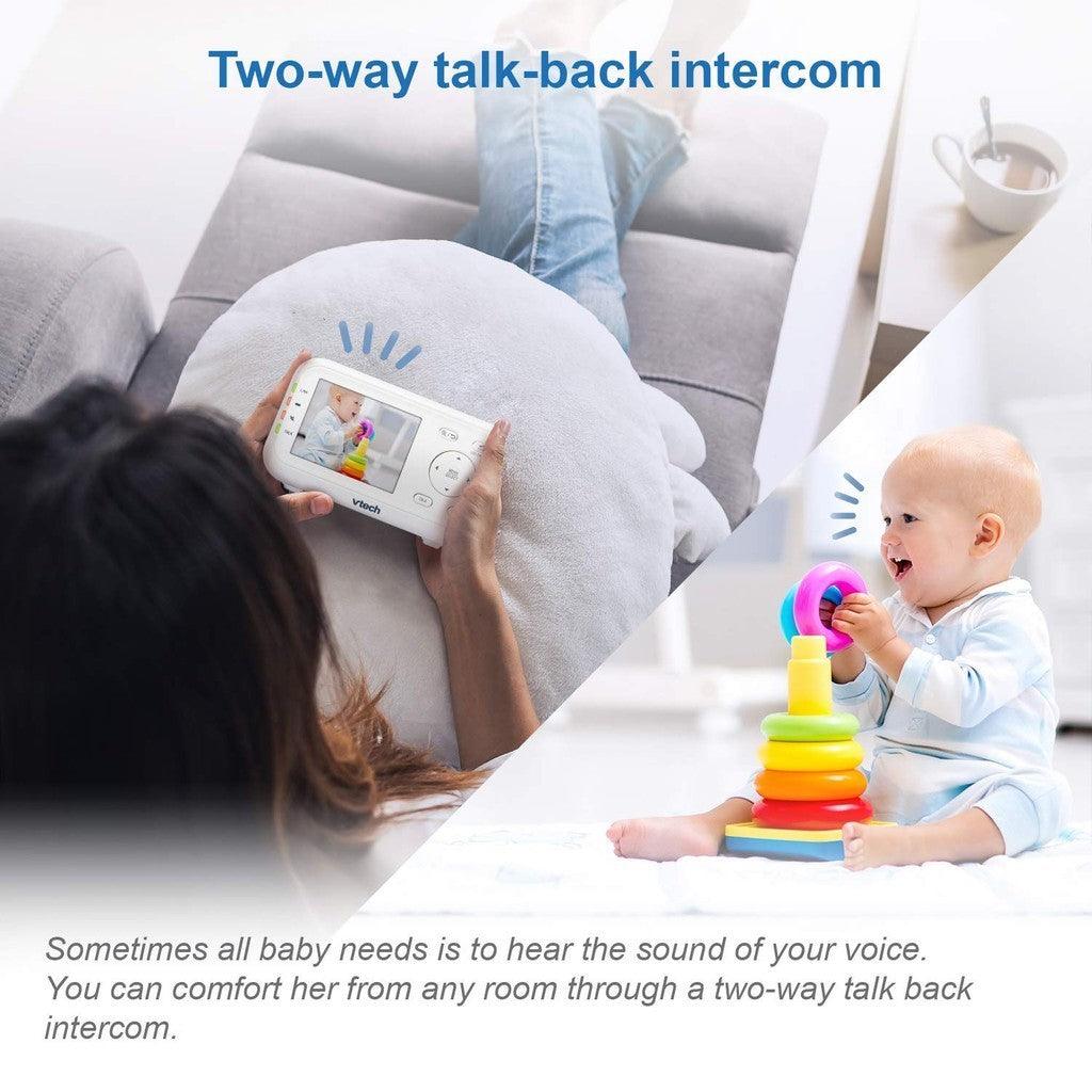 VTech Baby Monitor 5" Screen with 2 Cameras, Pan-Tilt- Zoom, Night Light, Glow On The Ceiling Projector, Two-Way Talk
