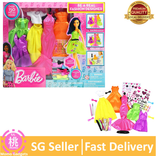 Barbie Be a Real Fashion Designer Neon Edition – DIY Dress-Up Craft Kit with Neon Fabrics & Accessories