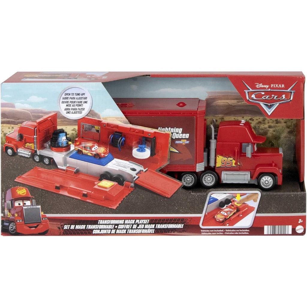 Mattel Disney and Pixar Cars Transforming Mack Playset, 2-in-1 Toy Truck & Tune-Up Station with Launcher, Lift & More