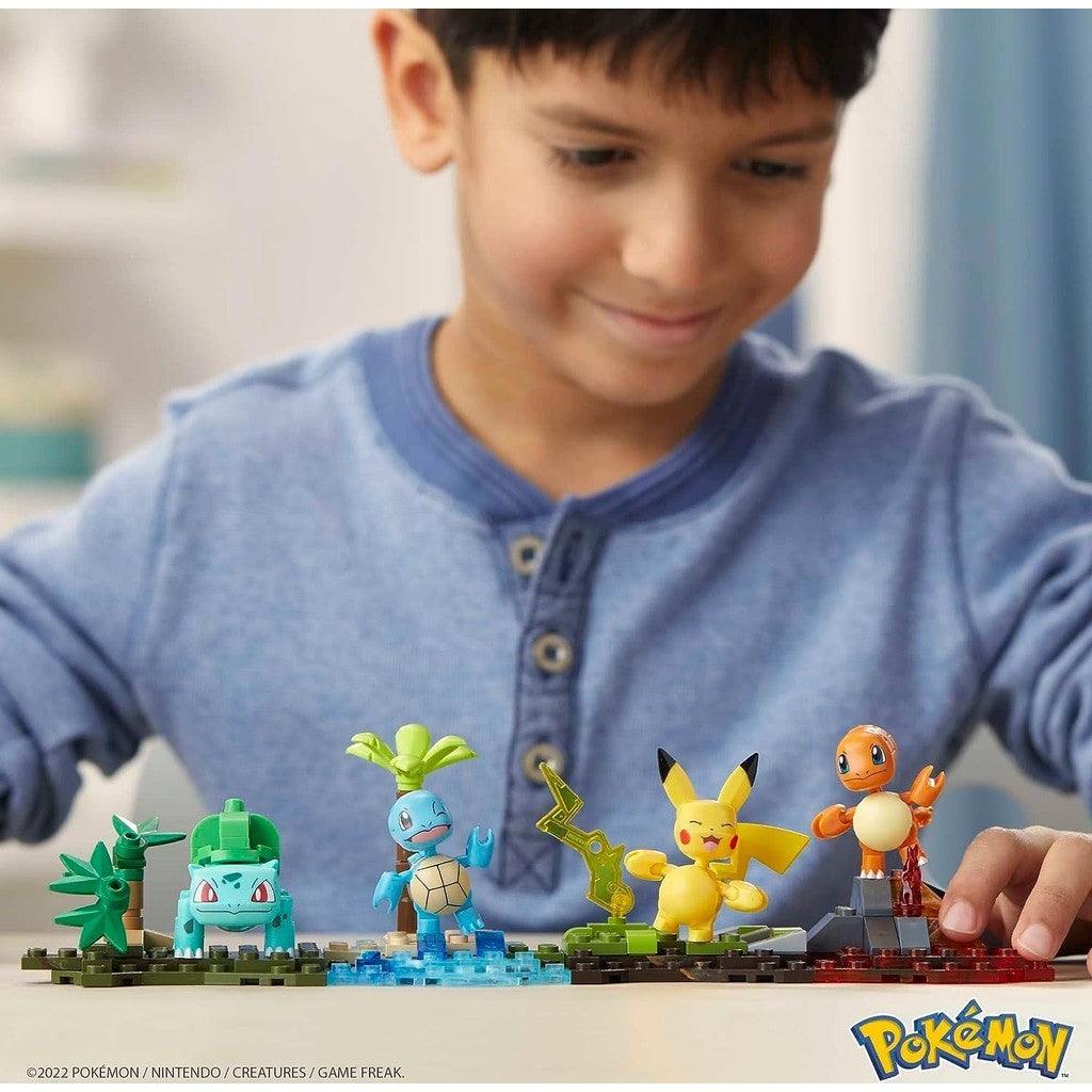 MEGA Pokemon Building Toys Set : Kanto Region Team with 130 Pieces/ Motion And 3 Characters 464 Pieces