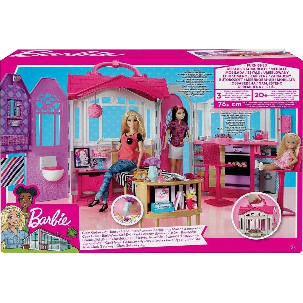 Barbie Doll House, Glam Getaway Portable House Playset with Carry Handle & 20+ Accessories Including Furniture