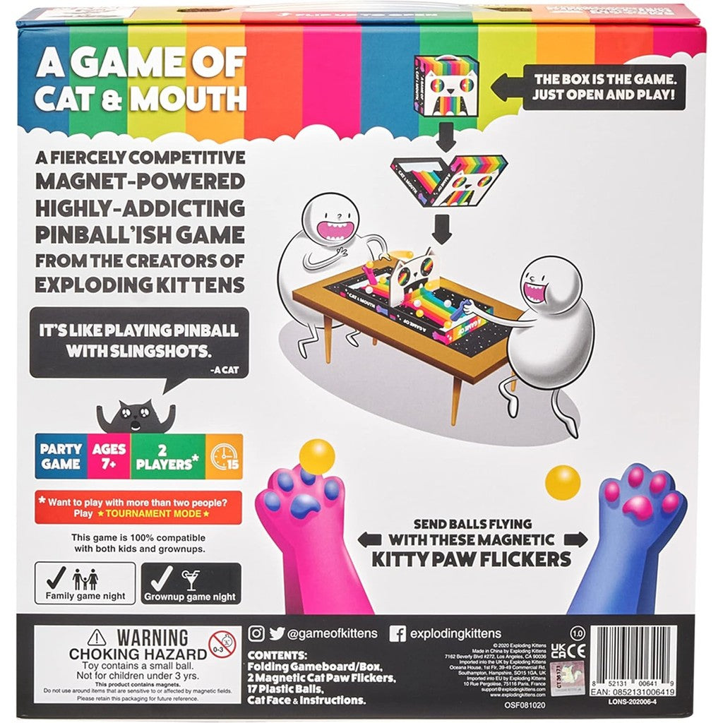 A Game of Cat and Mouth by Exploding Kittens – 2 Players, Ages 7+, 15-Minute Playtime – Magnet-Powered Pinball'ish Game