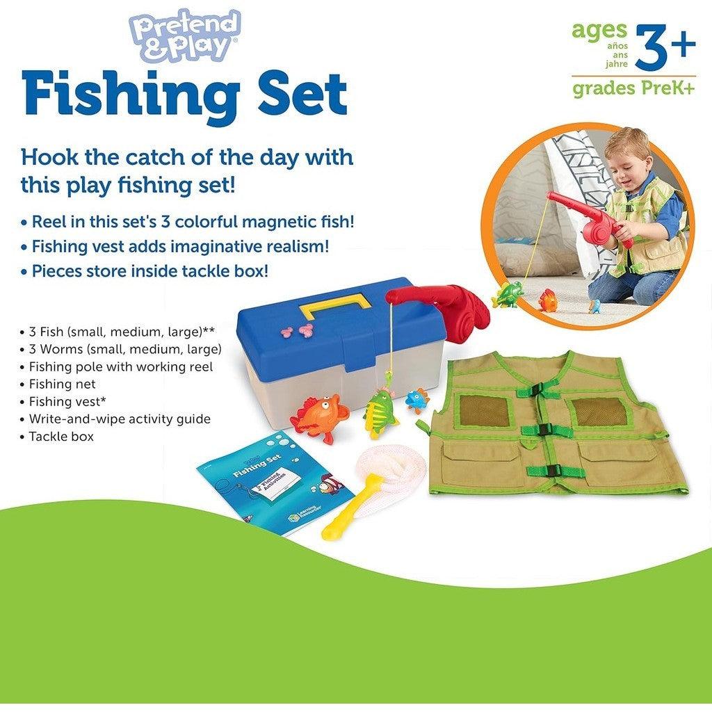 Learning Resources Pretend & Play Fishing Set - 11 Pieces, Ages 3+ Toddler Pretend Play Toys, Preschool Learning Toys