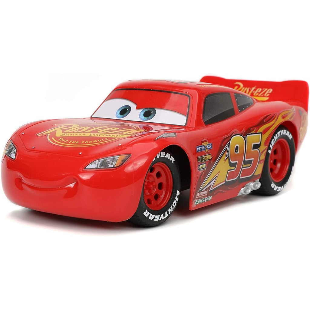 Jada Toys Pixar Cars 1:24 Lightning McQueen RC Remote Control Car 2.4 GHz Red Toys for Kids