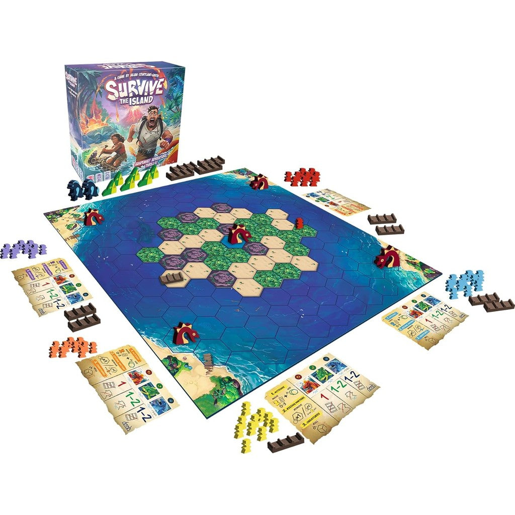 Survive The Island Board Game (2024 Edition)-Thrilling Escape Adventure with New Monsters! Fun Strategy Game