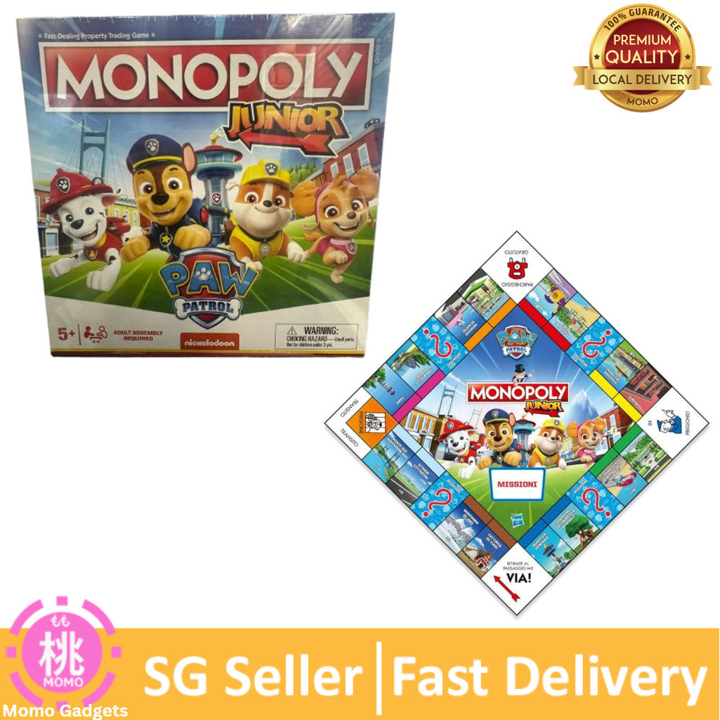 Monopoly JR PAW Patrol Board Game | Featuring Chase, Marshall, Skye, and Rubble