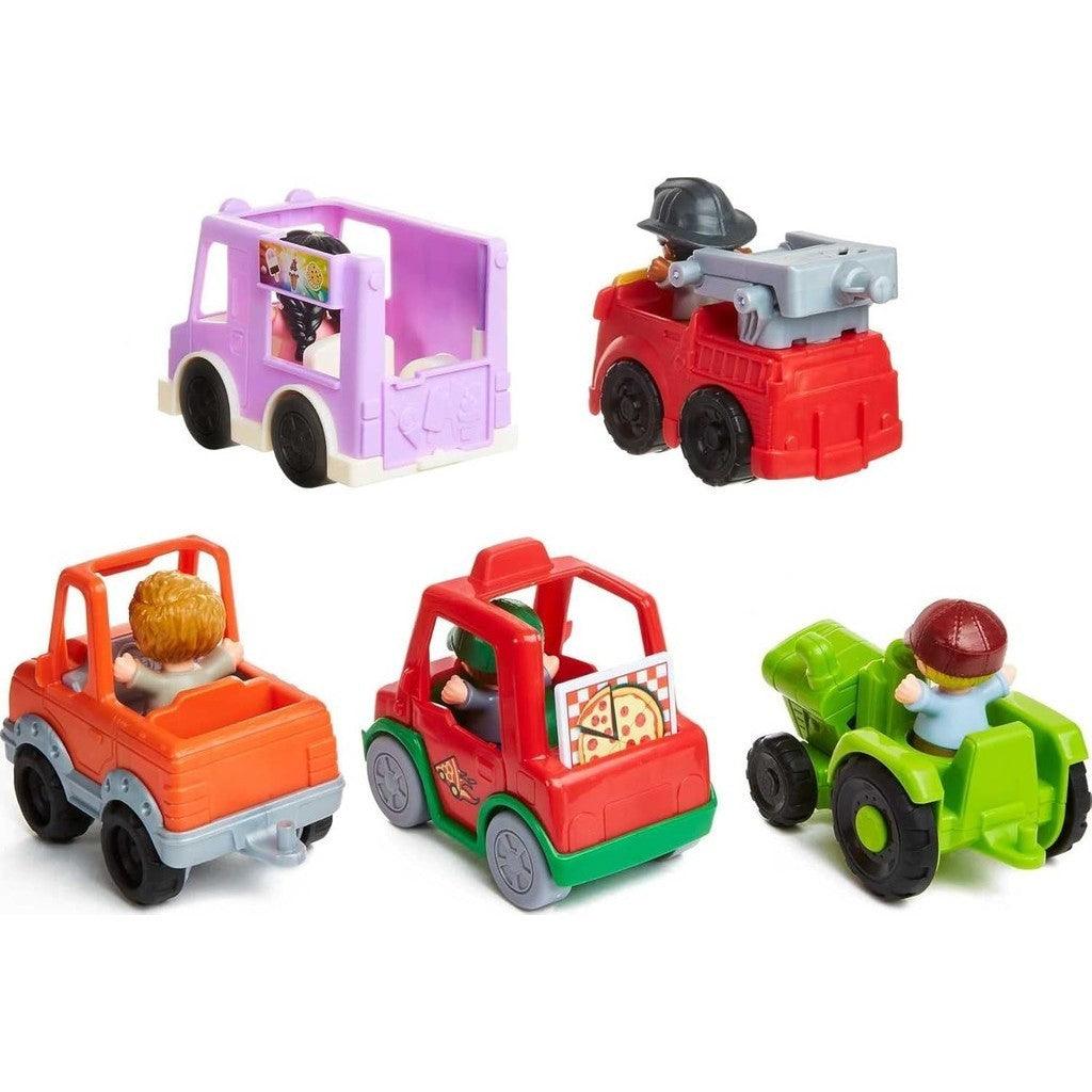 Fisher-Price Little People Toddler Toys Around the Neighborhood Vehicle Set, 5 Cars & 5 Figures