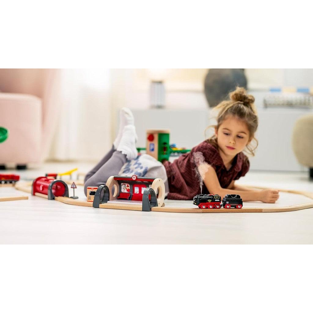 BRIO World 33884 Battery-Operated Steaming Train - Interactive Toy Train with Light & Steam Effects