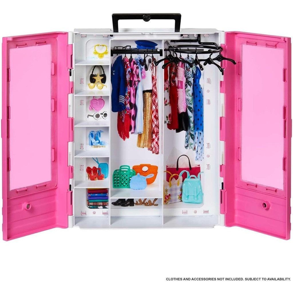 Barbie Fashionistas Ultimate Closet, Pink with Fold-Out Rack & Carrying Handle, Portable Storage for Barbie Doll Clothes