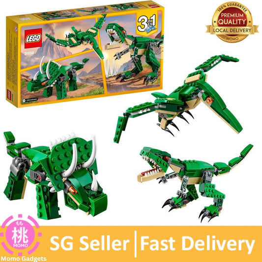 LEGO Creator 3 in 1 Mighty Dinosaur Toy, Transforms from T. rex to Triceratops to Pterodactyl Dinosaur Figures 31058