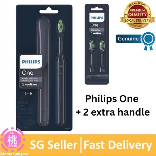 Philips One by Sonicare Battery Toothbrush, or replacement Brush Head, Midnight Blue,