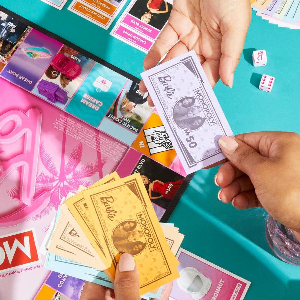 Monopoly: Barbie Edition Board Game,Ages 8+,2-6 Players,Fun Family Games for Kids and Adults, with 6 Barbie