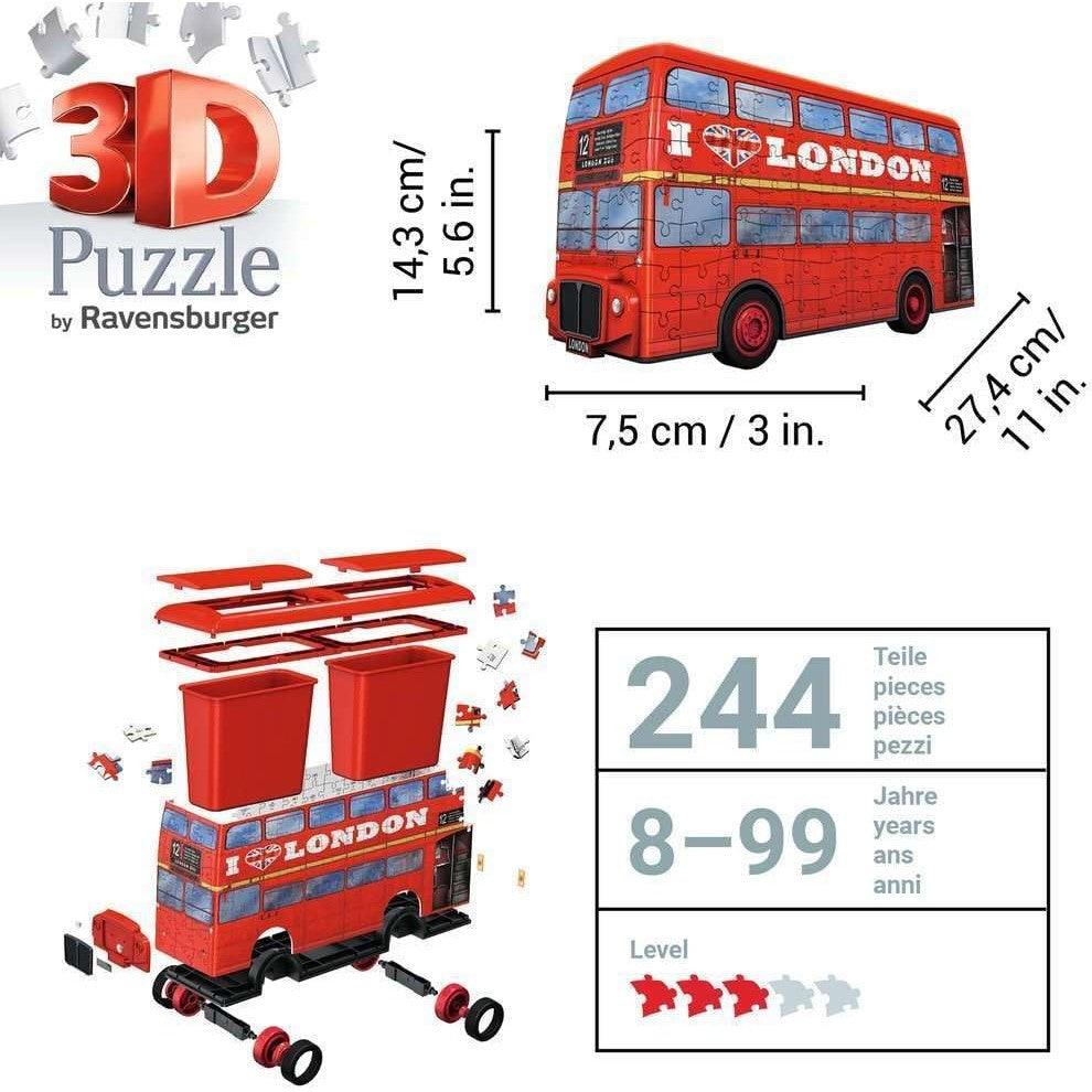 Ravensburger London Bus 216 Piece 3D Jigsaw Puzzle for Kids and Adults