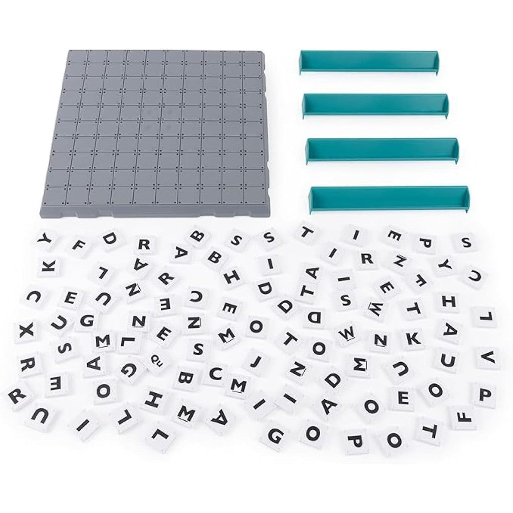 Spin Master Games, Upwords, Classic Word Game with Stackable Letter Tiles, Family Board Game