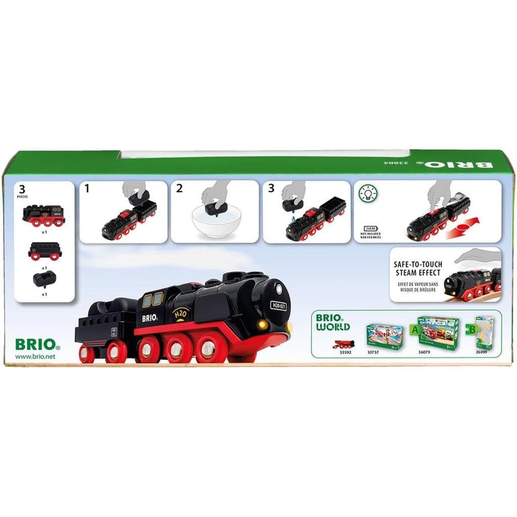 BRIO World 33884 Battery-Operated Steaming Train - Interactive Toy Train with Light & Steam Effects