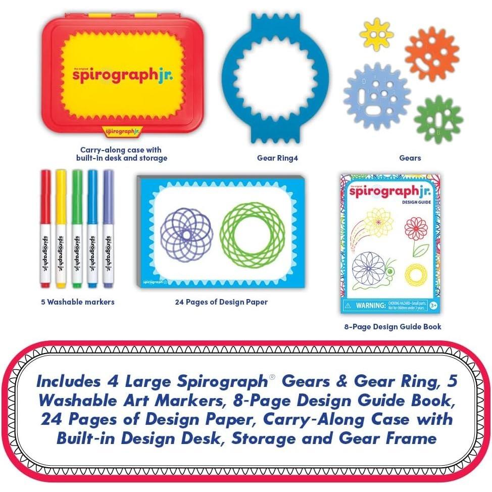 Spirograph Jr. — Jumbo Sized Gears Classic Retro Toy For Spiral Drawing Art Design Toy Kit