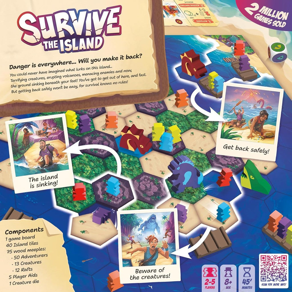 Survive The Island Board Game (2024 Edition)-Thrilling Escape Adventure with New Monsters! Fun Strategy Game