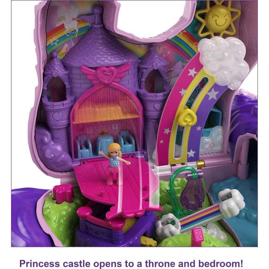 Polly Pocket 2-in-1 Travel Toy Playset, Unicorn Toy with 2 Dolls & 25 Surprise Accessories