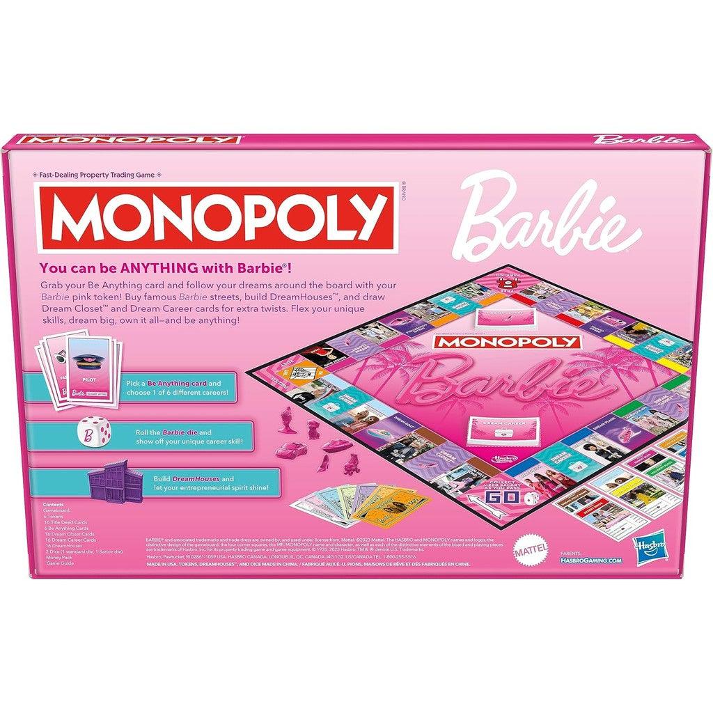 Monopoly: Barbie Edition Board Game,Ages 8+,2-6 Players,Fun Family Games for Kids and Adults, with 6 Barbie