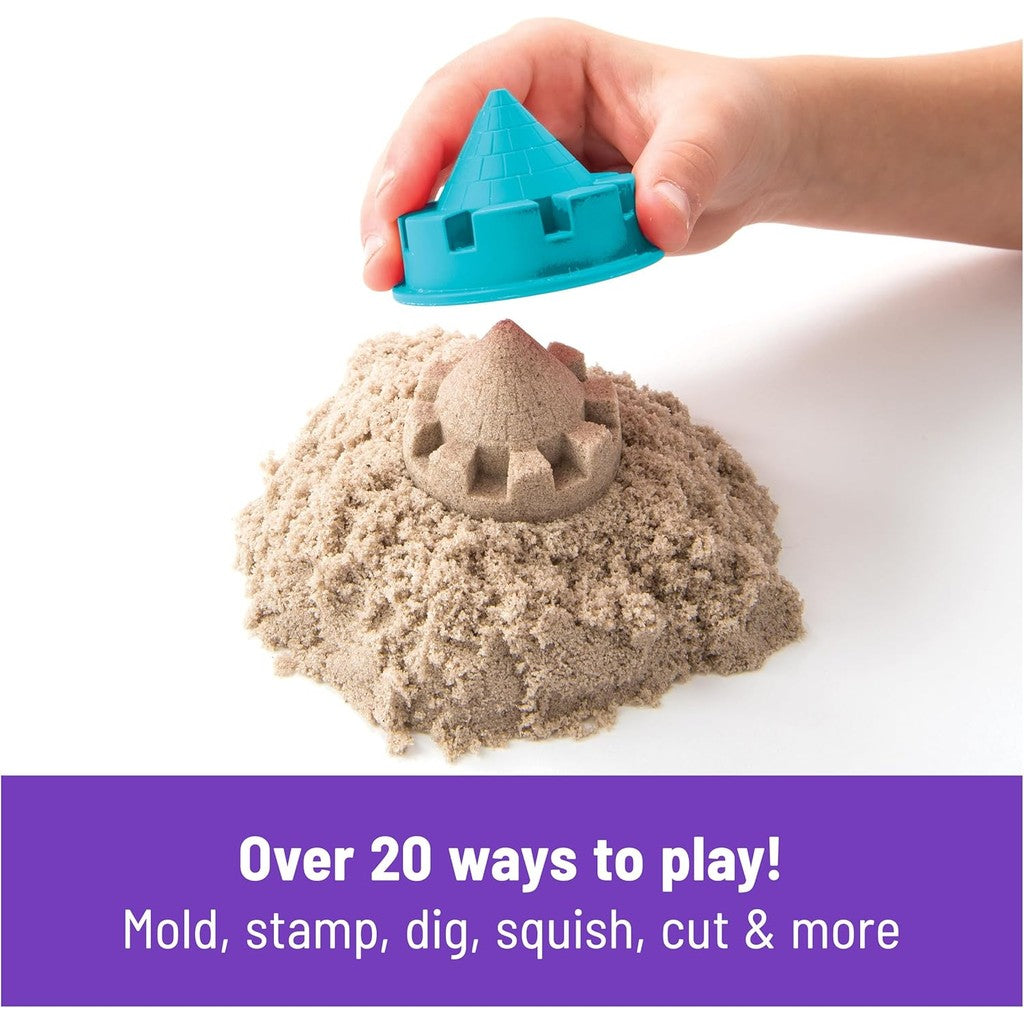 Kinetic Sand, Folding Sand Box with 2lbs Play Sand, 7 Molds & Tools, Sensory Toys for Kids Ages 3 and Up