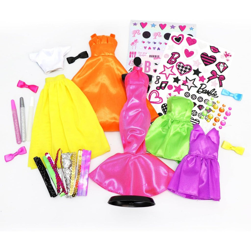 Barbie Be a Real Fashion Designer Neon Edition – DIY Dress-Up Craft Kit with Neon Fabrics & Accessories