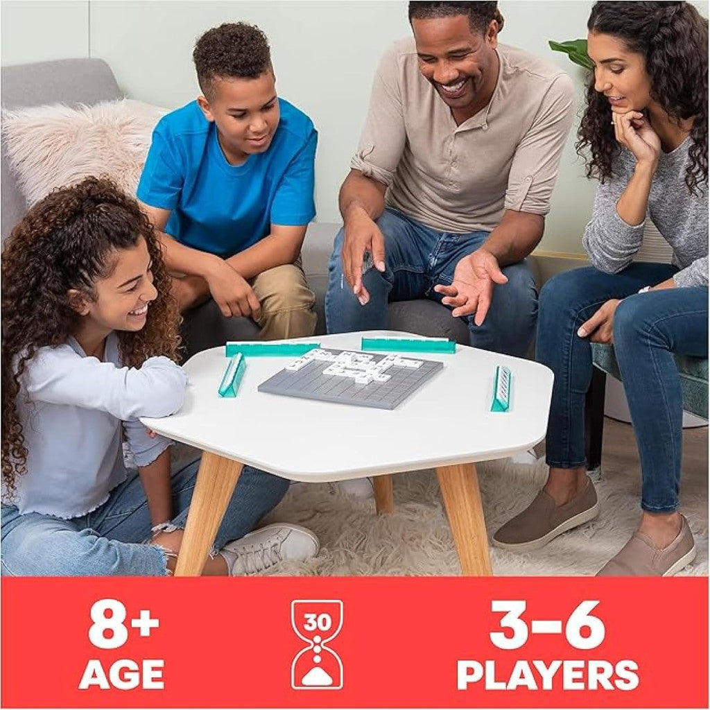 Spin Master Games, Upwords, Classic Word Game with Stackable Letter Tiles, Family Board Game